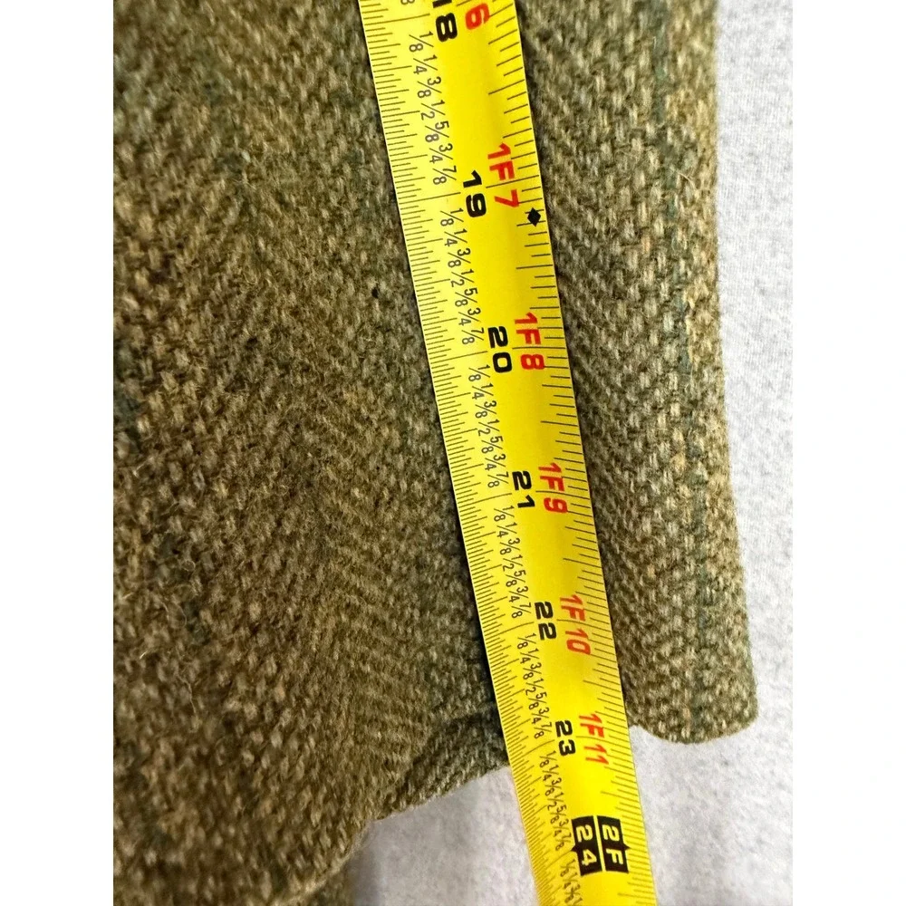 Vintage 60s Botany Future Executive Green Herringbone Wool Tweed Blazer 42R